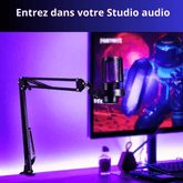 Microphone 360° avec LEDs pour Gaming et Podcasts - Qualité Studio - PANDAGLOBE